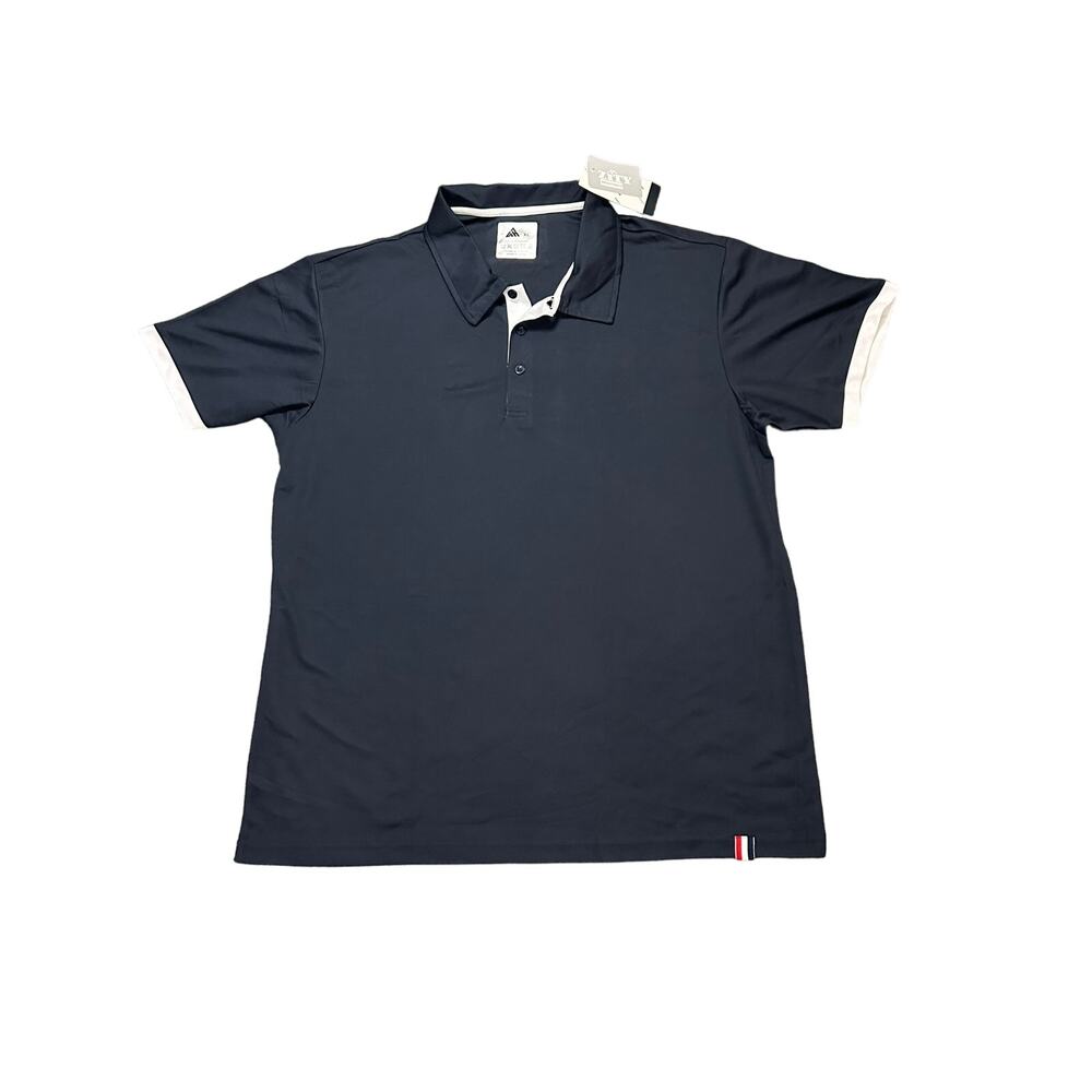 ZITY Men's Navy Golf Polo Shirt with White Accents - Size XL